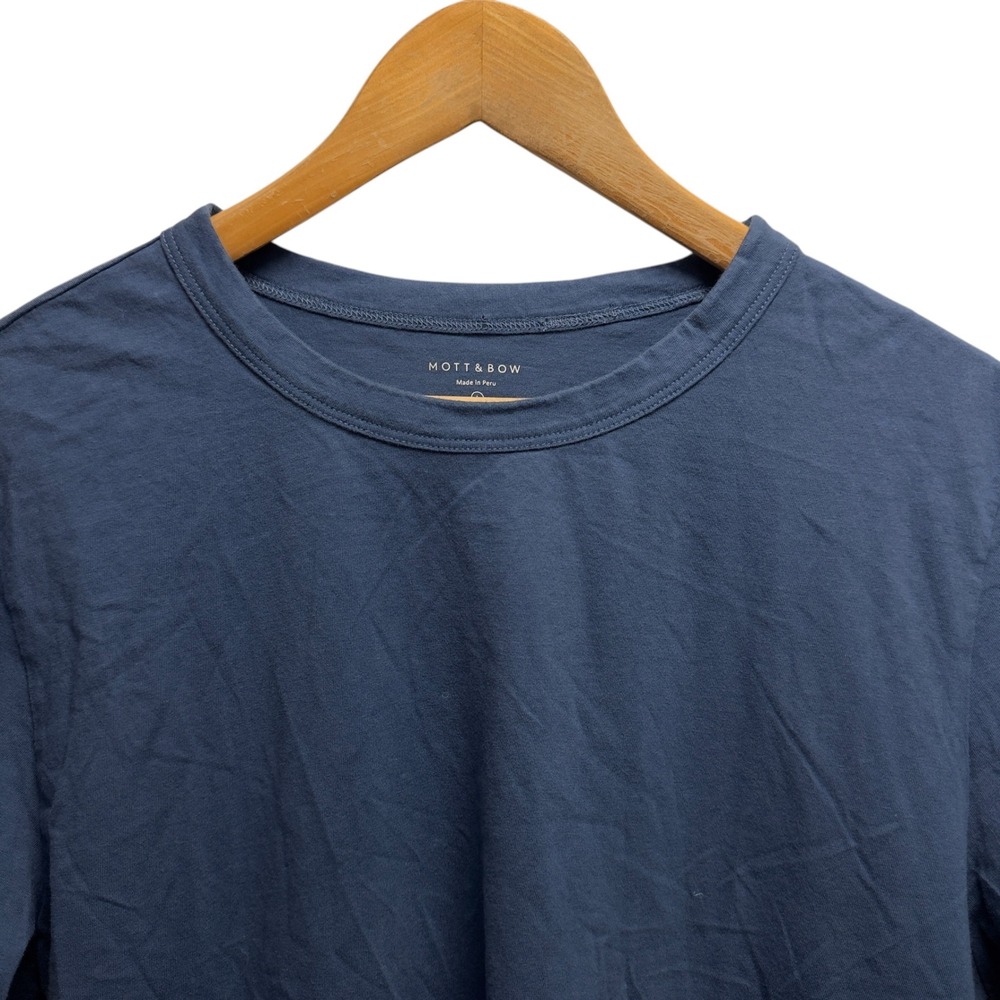 Mott & Bow Mens Size Large Blue Jersey Cotton Short Sleeve Crewneck T-Shirt guc